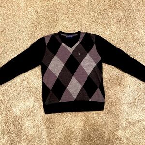 Black and Grey Polo Long-Sleeve Shirt